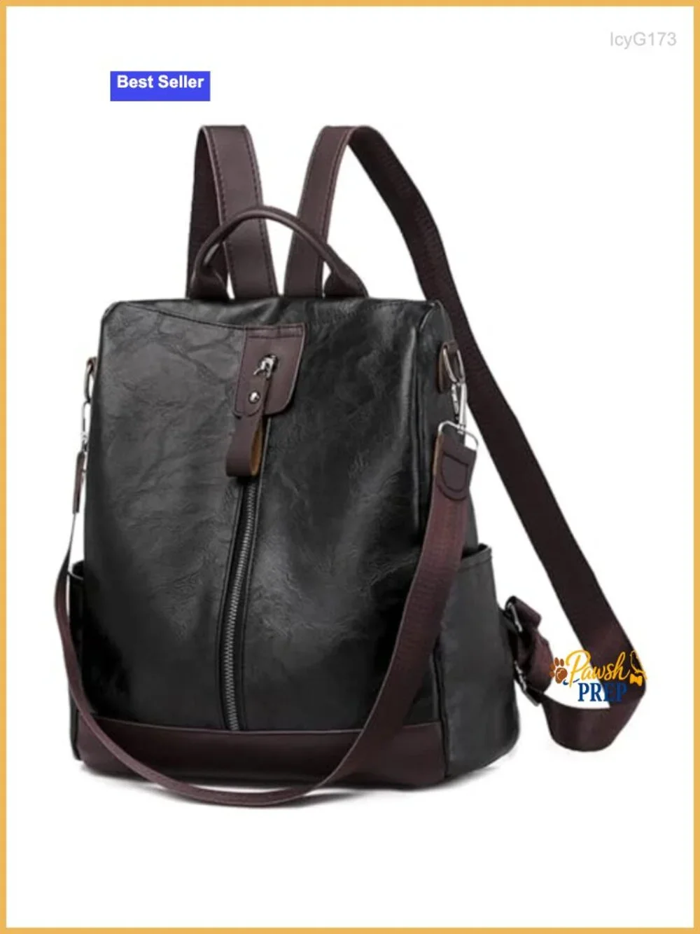Women's Anti-Theft Backpack with Earphone Hole Water-Repellent PU Leather